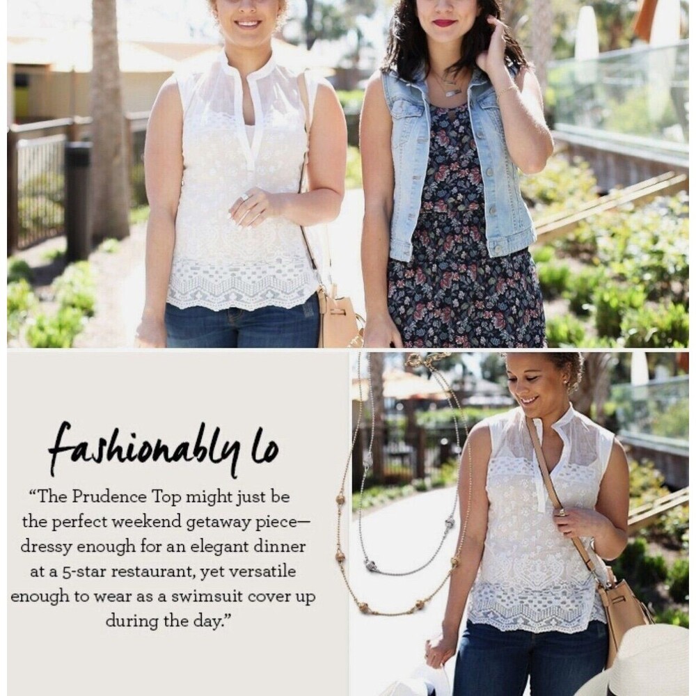 CAbi Style 5201 White Prudence Top Size Medium
